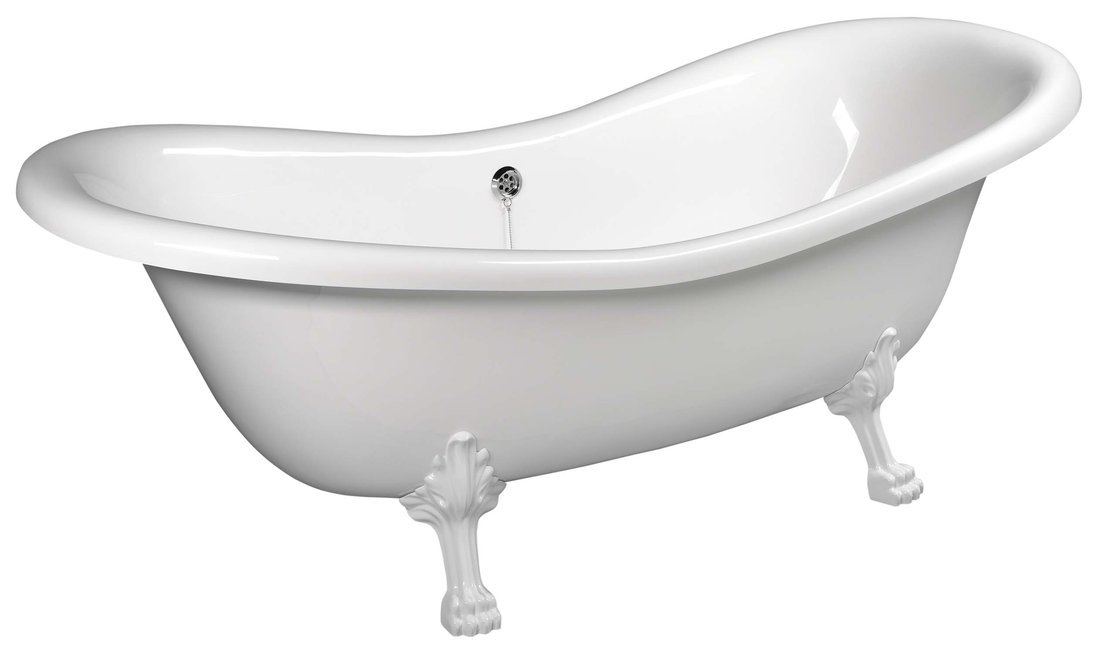 CHARLESTON volně stojící vana 188x83x69cm, nohy bílé, bílá